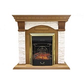 Каминокомплект Royal Flame Dublin арочный скальный белый (дуб)+Majestic FX Brass