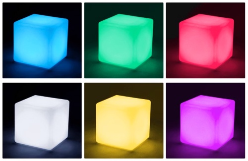 Светильник Куб 20 с питанием от АКБ, RGB