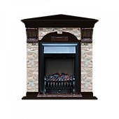 Каминокомплект Glenrich Арочный Грот цветной угловой (венге)+Fobos Black