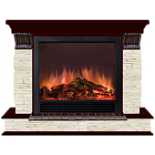 Каминокомплект Glenrich Панорама Мисхор Sharm 33 (красное дерево)+Sharm 33 BL