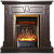 Каминокомплект InterFlame Берта (темный дуб)+Majestic Brass