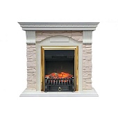 Каминокомплект Royal Flame Dublin арочный скальный шампань (слоновая кость)+Fobos FX Brass