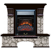 Каминокомплект Glenrich Бостон К Карелия (венге)+Majestic Black