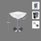 Стол светящийся квадратный на металическом основании 60х60х56