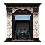 Каминокомплект Glenrich Арочный Карелия (венге)+Fobos Black