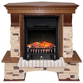 Каминокомплект Royal Flame Pierre Luxe угловой сланец (дуб)+Fobos FX Black