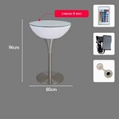 Стол светящийся круглый на металическом основании 80х80х96