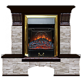 Каминокомплект Glenrich Бостон К Мисхор (венге)+Majestic Brass